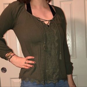 Bohemian Green Blouse